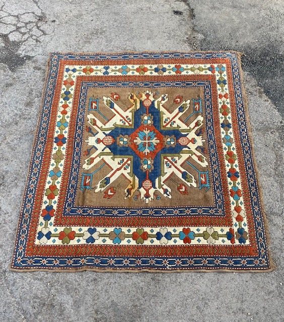 Vintage Kilim Afgan Geometric Rug (1.94m x 1.75m)