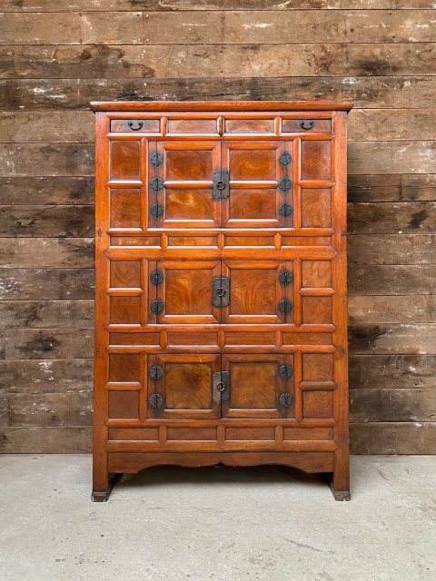 Fantastic Vintage Oriental Export Elm Pantry Cupboard