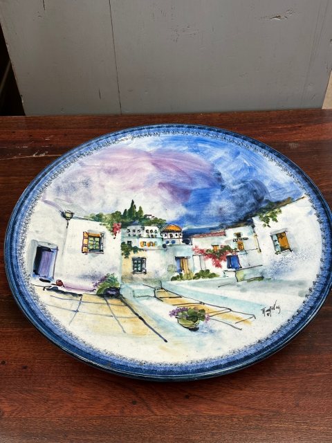 Vintage Hand Painted Charger