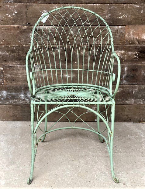 Wire Curved Back Garden Chair