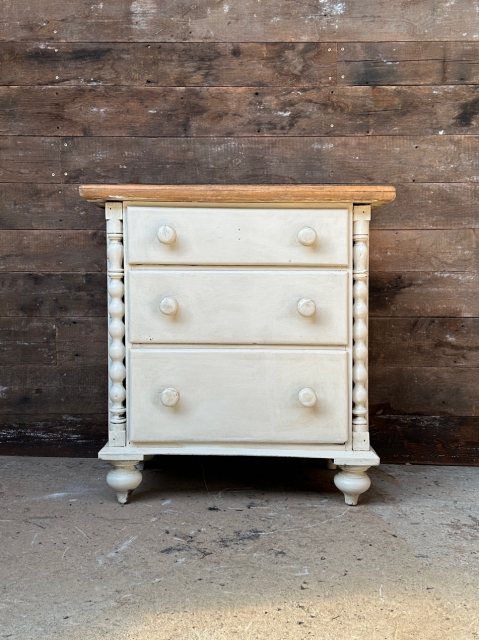 Antique French Painted Pine Chest Of Drawers