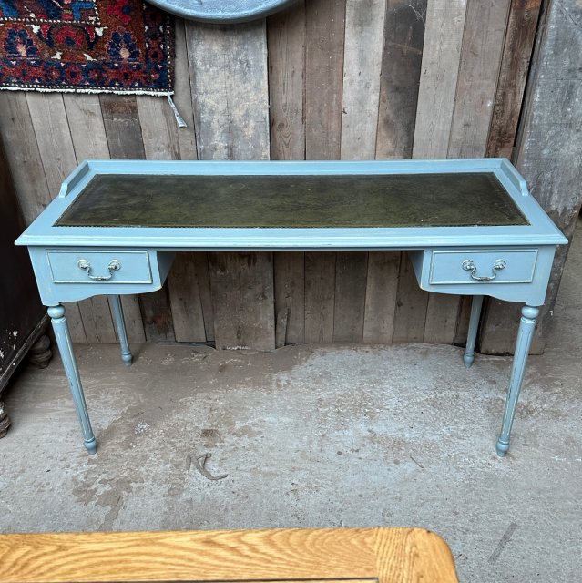 Vintage Leatherette Topped Painted Desk