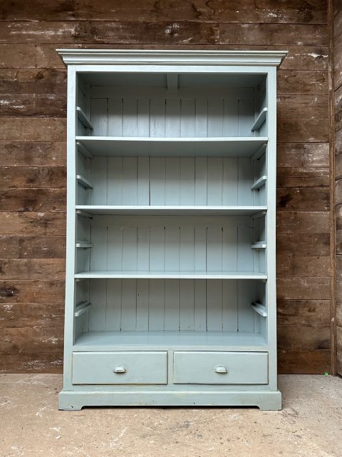 Vintage Large Painted Mahogany Open Bookcase