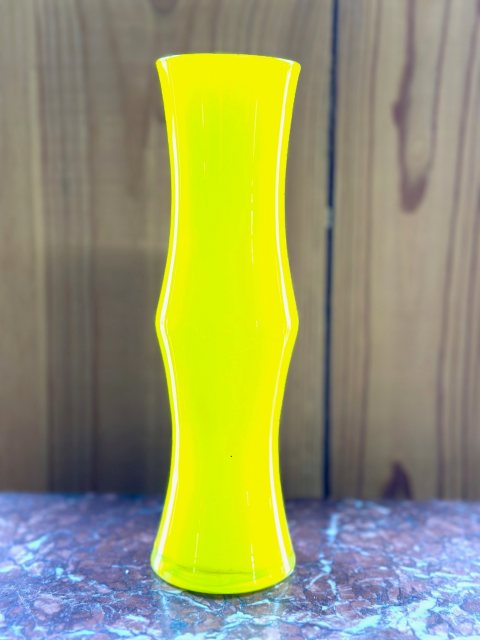 Retro Bright Yellow Scandinavian Bamboo Style Vase