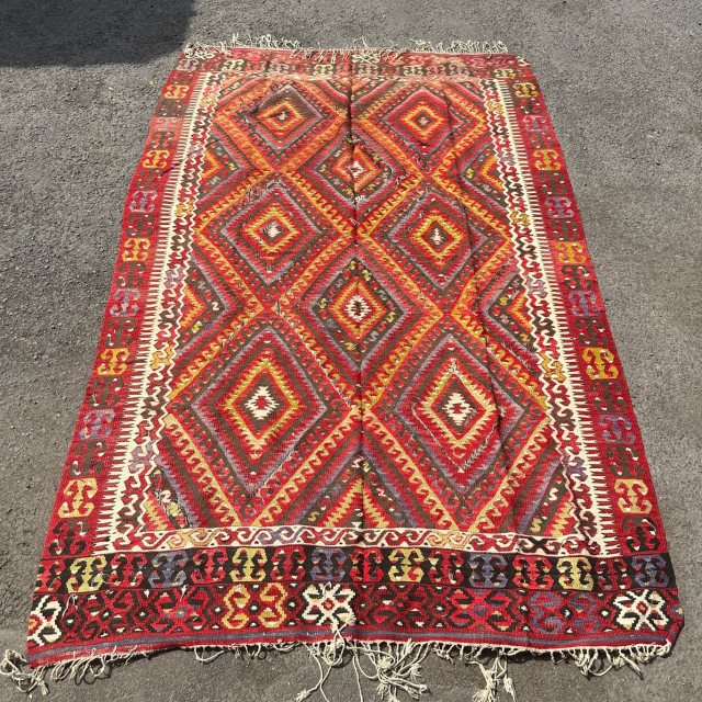 Antique Early 20th Century Turkish Khelim Rug