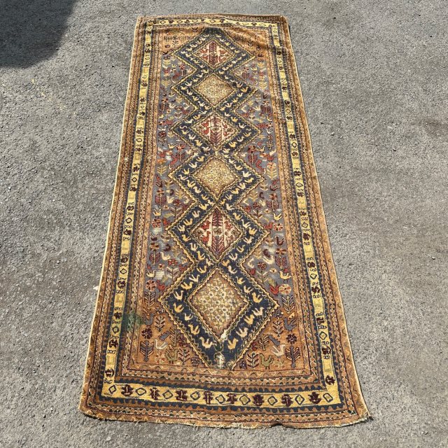 Antique Late 19th Century Persian Wool Runner Rug Hamadan