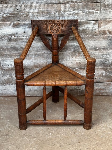 Fabulous Antique Solid Carved Oak Turner Chair