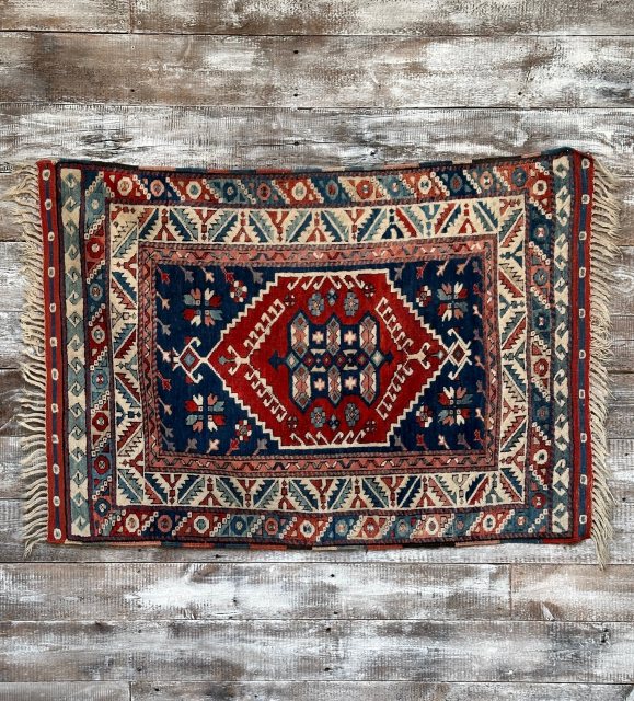 Vintage Mid 20th Century Wool Rug (1.44m x 1m)