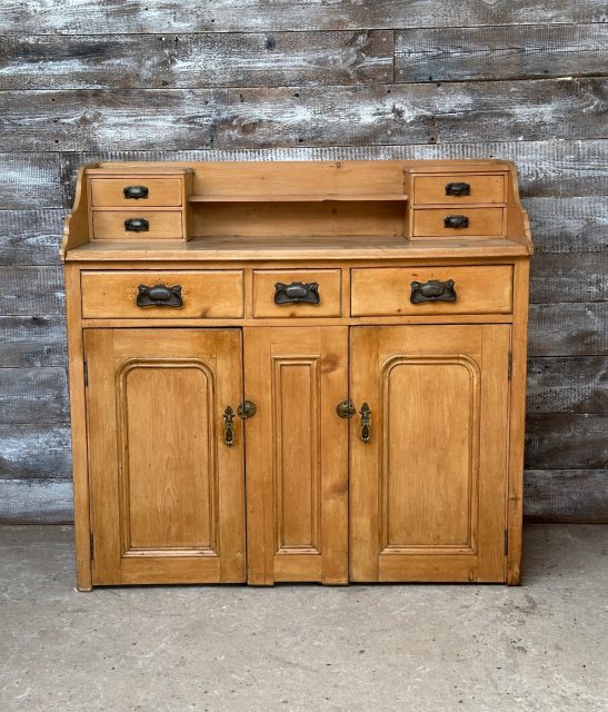 Impressive Art Nouveau Stripped Pine Sideboard