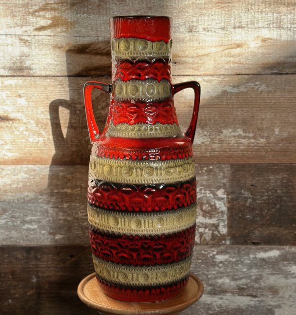 Impressive Retro 1970's West German Double Handle Vase