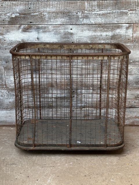 Vintage Metal Mesh Large Log Basket