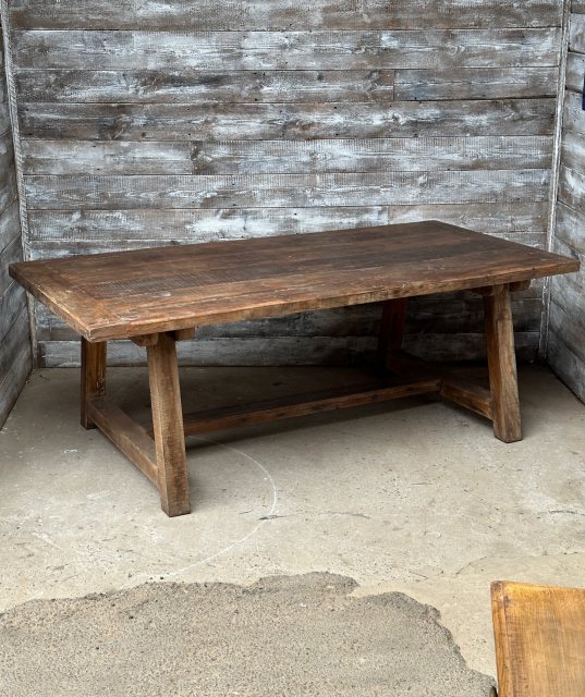 Fantastic Vintage Rustic Teak Large Dining Table