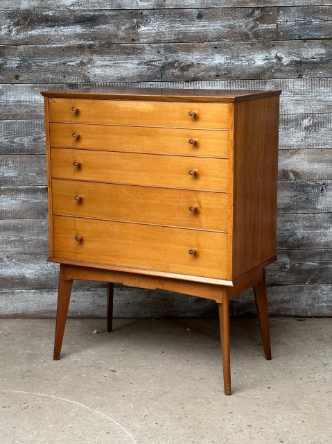 Fantastic Tall Alfred Cox Mid Century Teak Chest Of Drawers