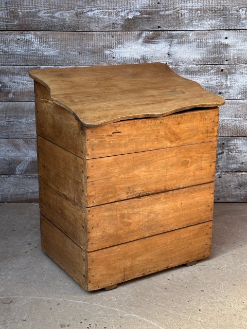 Antique Victorian Waxed Pine Log Bin