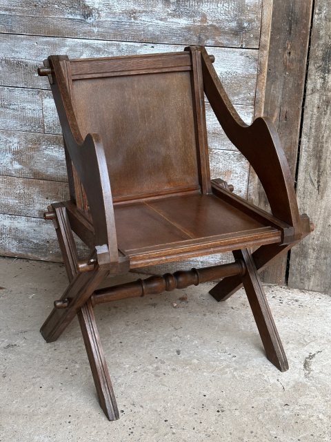 Antique English Oak Glastonbury Chair C1900