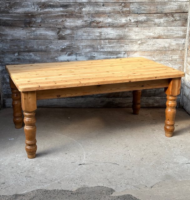 Vintage Large Solid Pine Dining Table