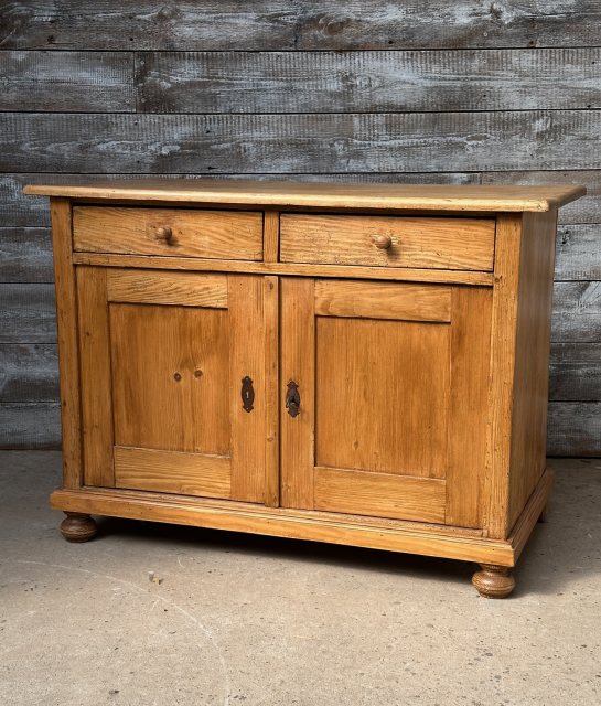 Vintage Early 20th Century Rustic Waxed Pine Cupboard