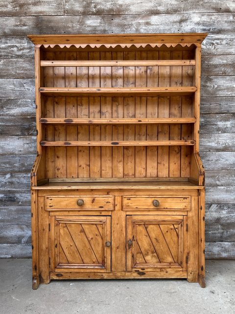 Beautiful Victorian Waxed Pine Farmhouse Dresser C1890