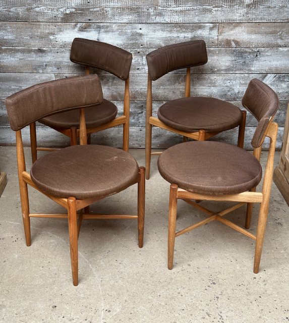 Retro G-Plan Teak Framed Upholstered Dining Chairs