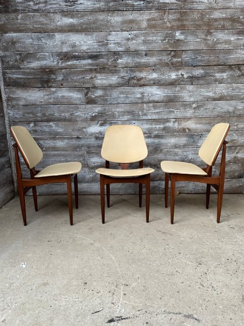 Vintage 1960's Elliots Of Newbury Teak Frame Dining Chairs