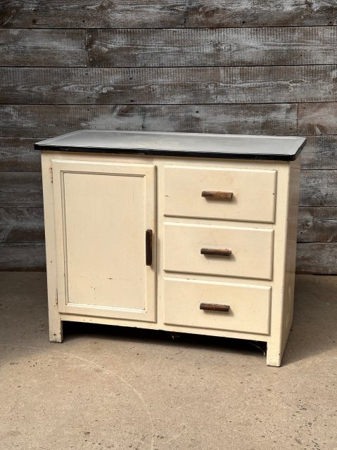 Vintage 1940's Tinned Top Kitchen Cabinet Unit