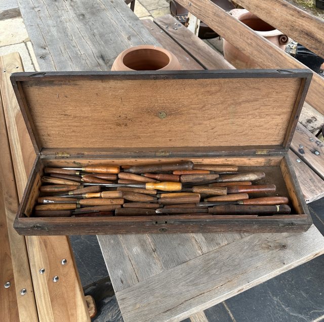 Antique Victorian And Later Large Set Of Chisels