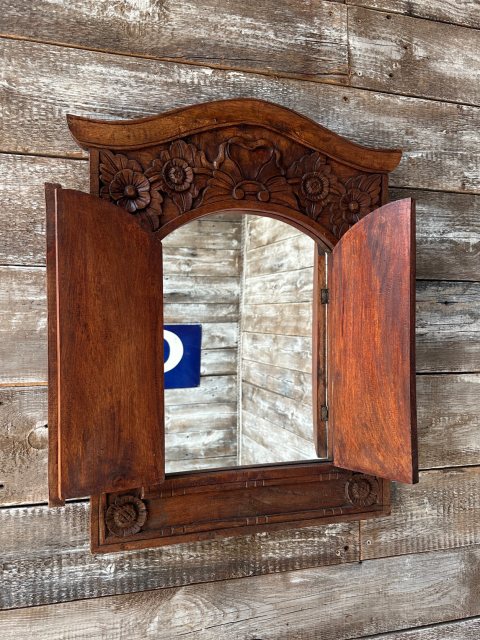 Vintage Hand Carved Hardwood Mirror