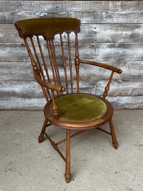 Vintage French Oak Windsor Armchair