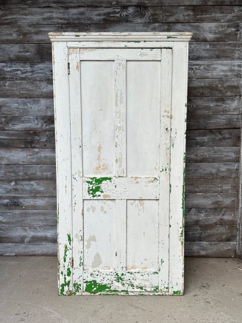 Antique Victorian Rustic Painted Pine Large Cupboard