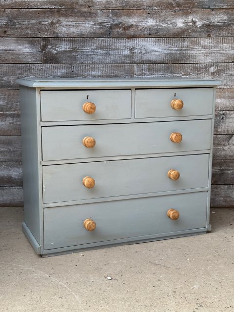 Vintage Painted Pine Chest Of Drawers