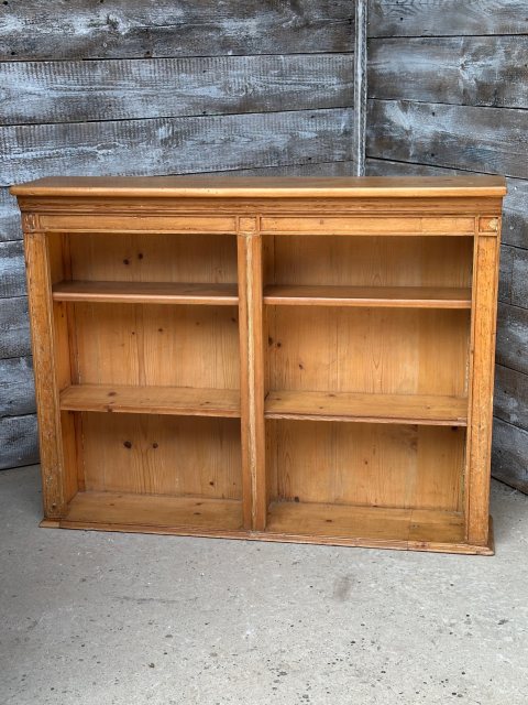 Antique Circa 1900 Waxed Pine Freestanding Bookcase