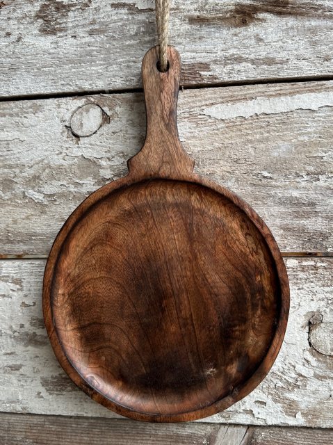 Small Round Hardwood Serving Board