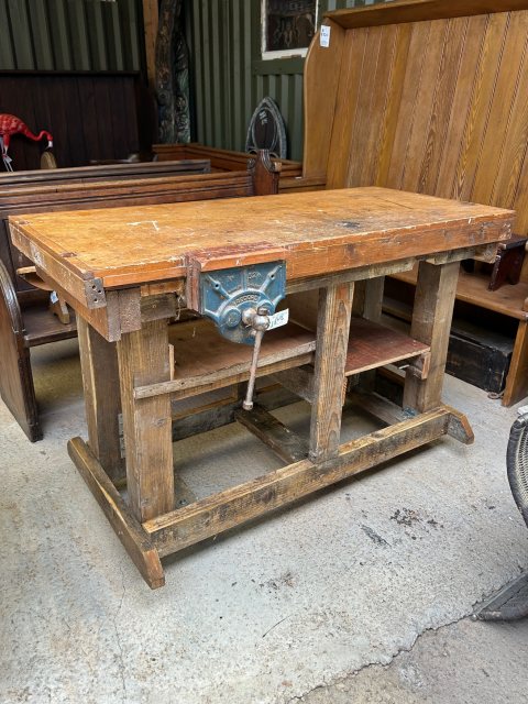 Vintage 20th Century Reclaimed Work Bench