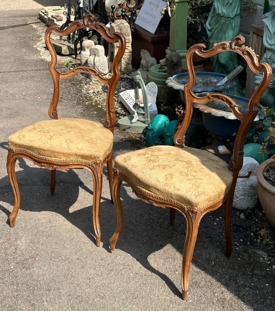 Antique Carved Hardwood French Chairs