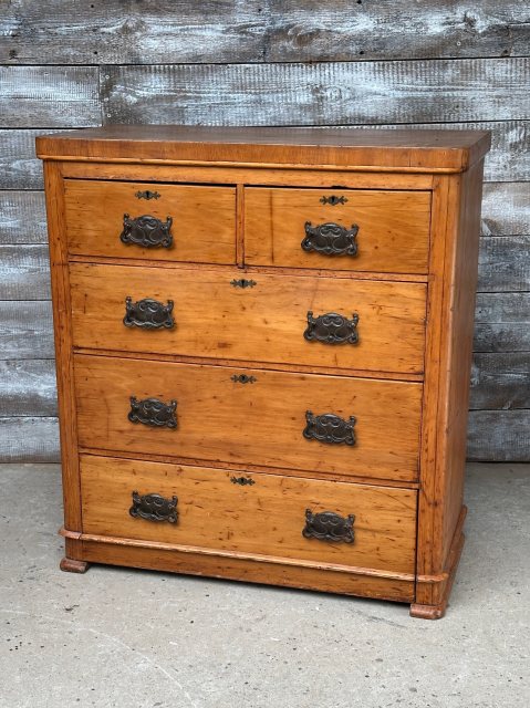 Antique c1900 Art Nouveau Chest Of Drawers