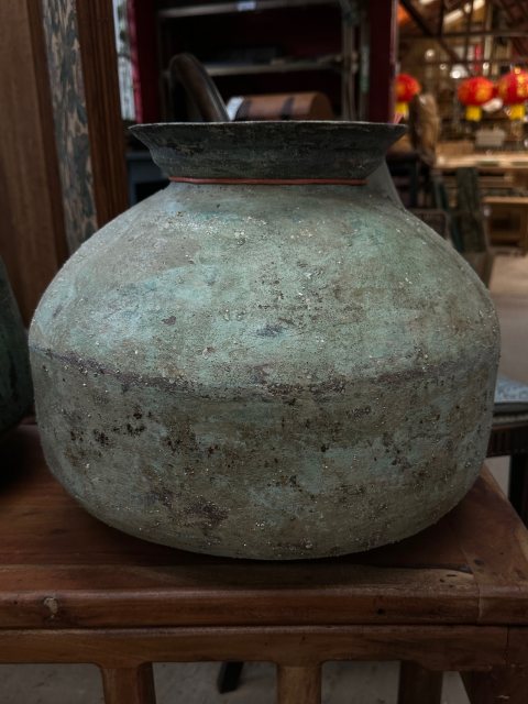 Antique Patinated Copper Vessel