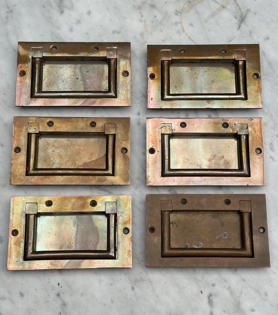 Antique Solid Brass Oversized Campaign Chest Handles
