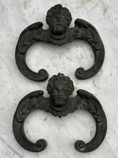Antique 19th Century Bronze Embellishments "Putti" Form