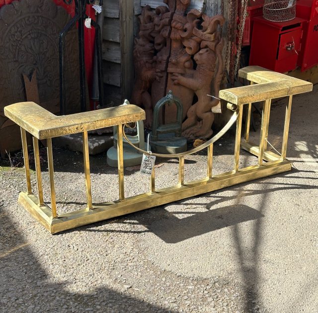 Wonderful Antique Arts & Crafts Large Brass Fender