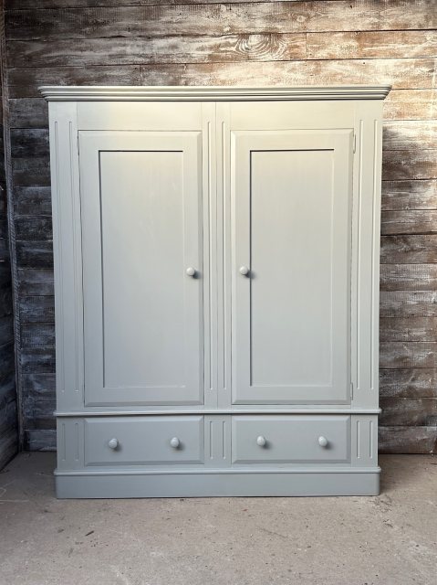Massive Reclaimed Solid Painted Pine Double Wardrobe