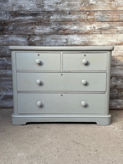 Antique Painted Mahogany Chest Of Drawers