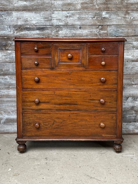 Unusual Antique Victorian Mahogany Multi Chest Of Drawers