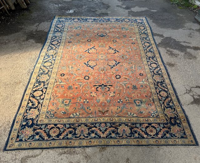 Antique Large Wove Wool Rug (3.37m x 2.33m)