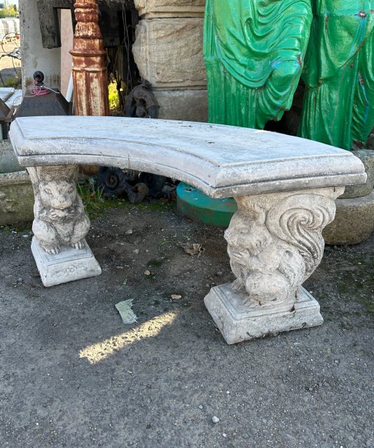 Reclaimed Weathered Composite Stone Garden Bench