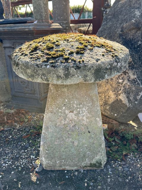 Beautifully Weathered Carved Stone Saddlestone