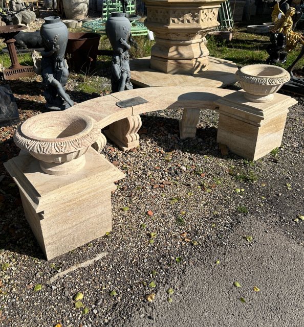 Beautiful Hand Carved Natural Stone Bench