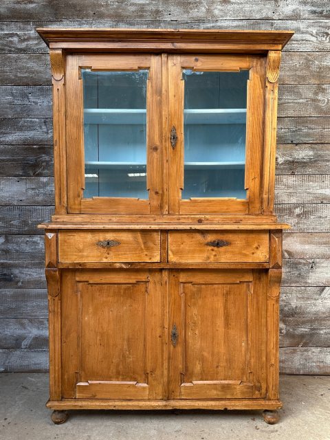 Charming Small Victorian Pine Glazed Cabinet