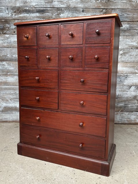 Vintage English Made Apothecary Mahogany Chest