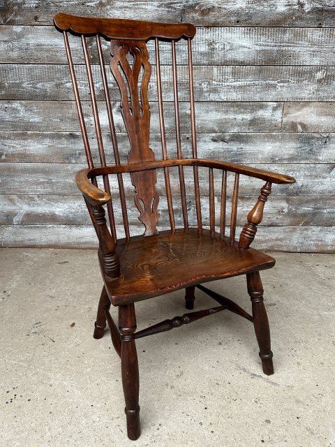 Beautiful Antique Georgian Windsor Armchair Ash & Fruitwood