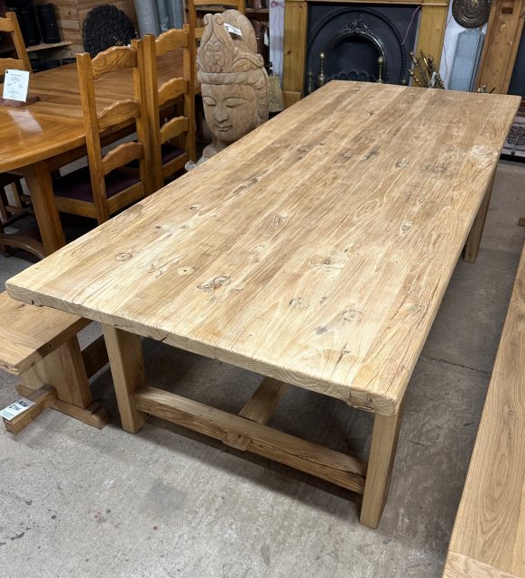 Beautiful Rustic Farmhouse Elm Dining Table (2.4m x 1m)